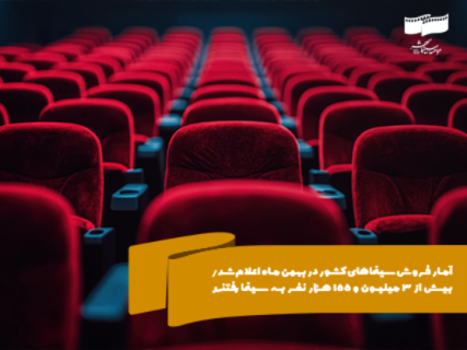 آمار فروش سینماهای کشور در بهمن‌ماه اعلام شد